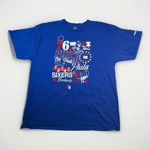 Philadelphia 76ers T-Shirt Men's XL/TG Gildan Graphic Blue Cotton NBA Fan Tee